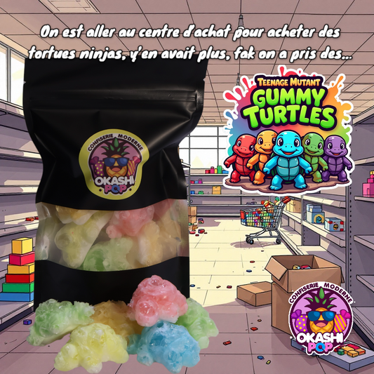 Teenage mutant gummy turtle